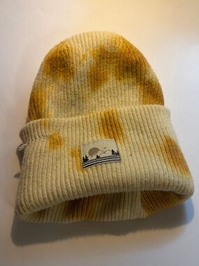 Kids Cream and Mustard Tie-Dye Beanie - Outdoor Patch